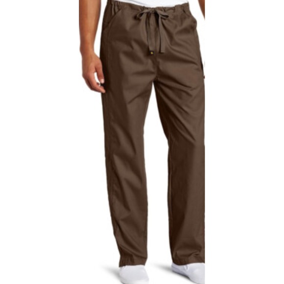 NWT Carhartt XLMens Brown Cargo Scrub Pants Drawstring Pockets Workwear Relaxed - Picture 1 of 8